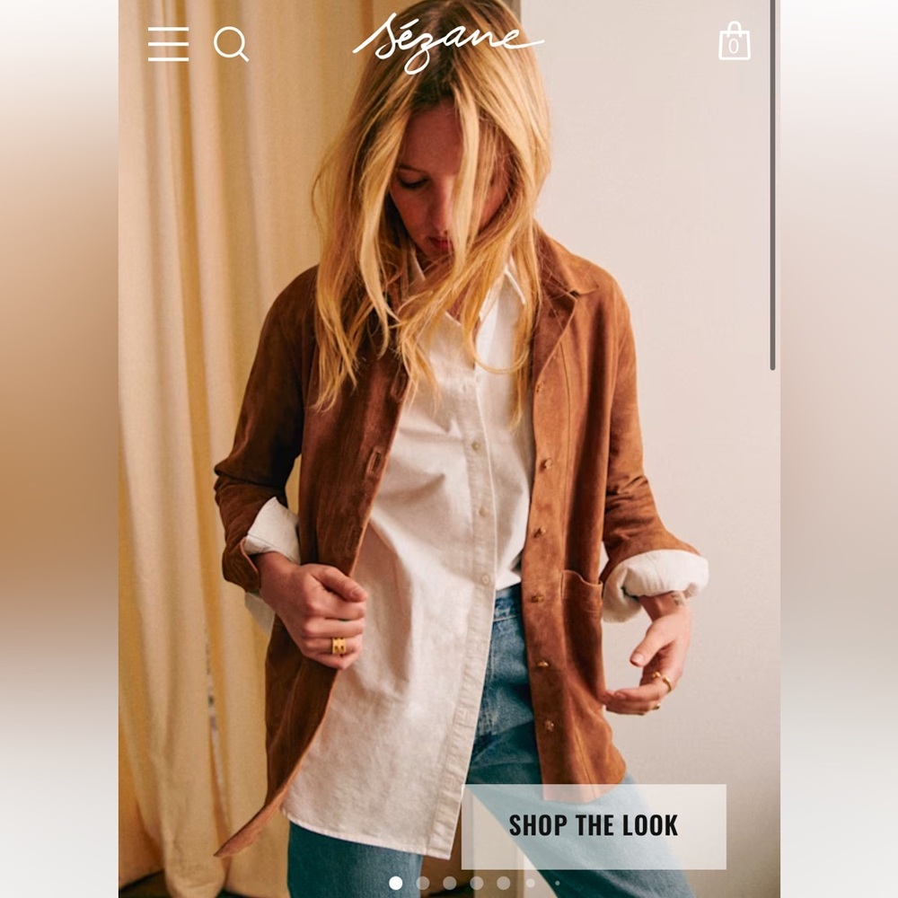 Sezane Will jacket camel suede size small